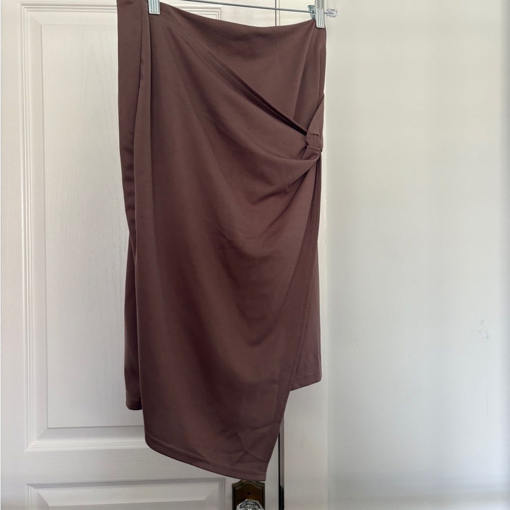 Chic Asymmetrical Brown Skirt